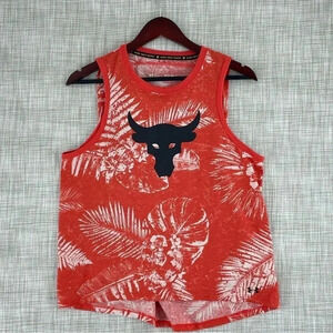 Under Armour Project Rock Womens Size S Loose fit tank top hawaiian 2040